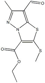 ethyl 7-formyl-6-methyl-2-(methylsulfanyl)pyrazolo[5,1-b][1,3]thiazole-3-carboxylate Struktur