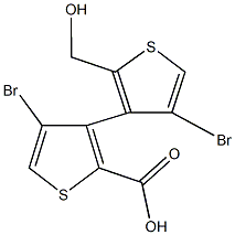 4,4'-dibromo-2'-(hydroxymethyl)-3,3'-bithiophene-2-carboxylic acid Struktur