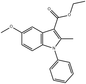 ethyl 5-methoxy-2-methyl-1-phenyl-1H-indole-3-carboxylate Struktur