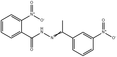 2-nitro-N'-(1-{3-nitrophenyl}ethylidene)benzohydrazide Struktur