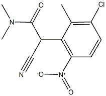 2-{3-chloro-6-nitro-2-methylphenyl}-2-cyano-N,N-dimethylacetamide Struktur