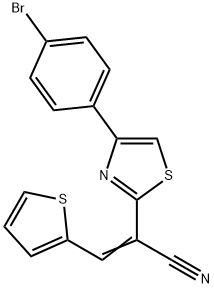 2-[4-(4-bromophenyl)-1,3-thiazol-2-yl]-3-(2-thienyl)acrylonitrile Struktur