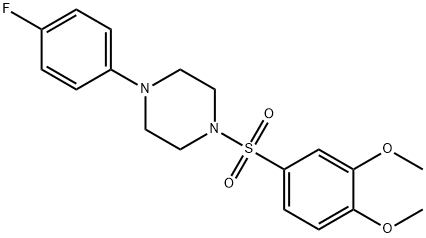 1-[(3,4-dimethoxyphenyl)sulfonyl]-4-(4-fluorophenyl)piperazine Struktur