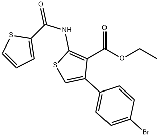 ethyl 4-(4-bromophenyl)-2-[(2-thienylcarbonyl)amino]-3-thiophenecarboxylate Struktur