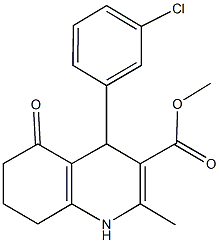 methyl 4-(3-chlorophenyl)-2-methyl-5-oxo-1,4,5,6,7,8-hexahydro-3-quinolinecarboxylate Struktur