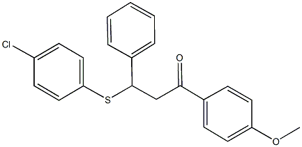 3-[(4-chlorophenyl)sulfanyl]-1-(4-methoxyphenyl)-3-phenyl-1-propanone Struktur