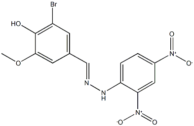 3-bromo-4-hydroxy-5-methoxybenzaldehyde {2,4-bisnitrophenyl}hydrazone Struktur