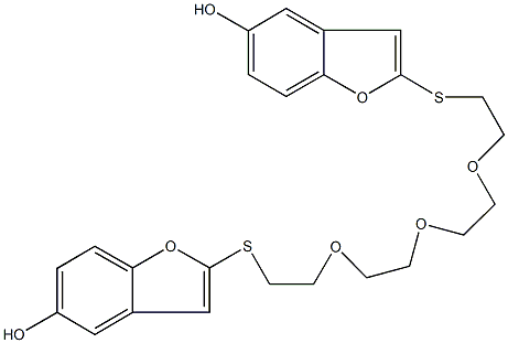 2-({2-[2-(2-{2-[(5-hydroxy-1-benzofuran-2-yl)sulfanyl]ethoxy}ethoxy)ethoxy]ethyl}sulfanyl)-1-benzofuran-5-ol Struktur