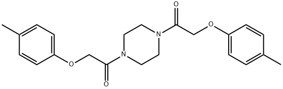 1,4-bis[(4-methylphenoxy)acetyl]piperazine Struktur