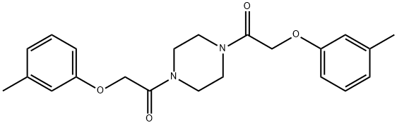 1,4-bis[(3-methylphenoxy)acetyl]piperazine Struktur