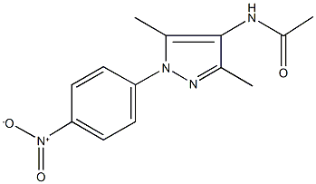 N-(1-{4-nitrophenyl}-3,5-dimethyl-1H-pyrazol-4-yl)acetamide Struktur