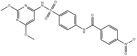 N-(4-{[(2,6-dimethoxy-4-pyrimidinyl)amino]sulfonyl}phenyl)-4-nitrobenzamide Struktur