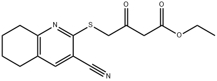 ethyl 4-[(3-cyano-5,6,7,8-tetrahydro-2-quinolinyl)sulfanyl]-3-oxobutanoate Struktur