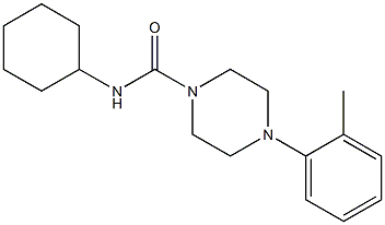 N-cyclohexyl-4-(2-methylphenyl)-1-piperazinecarboxamide Struktur