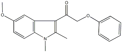 1-(5-methoxy-1,2-dimethyl-1H-indol-3-yl)-2-phenoxyethanone Struktur