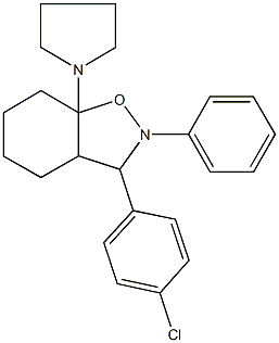 3-(4-chlorophenyl)-2-phenyl-7a-(1-pyrrolidinyl)octahydro-1,2-benzisoxazole Struktur