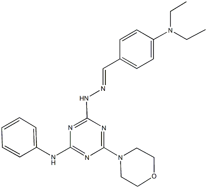 4-(diethylamino)benzaldehyde [4-anilino-6-(4-morpholinyl)-1,3,5-triazin-2-yl]hydrazone Struktur