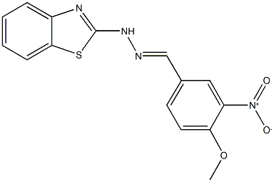 3-nitro-4-methoxybenzaldehyde 1,3-benzothiazol-2-ylhydrazone Struktur