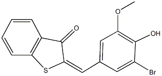 2-(3-bromo-4-hydroxy-5-methoxybenzylidene)-1-benzothiophen-3(2H)-one Struktur