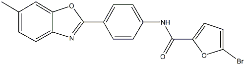 5-bromo-N-[4-(6-methyl-1,3-benzoxazol-2-yl)phenyl]-2-furamide Struktur