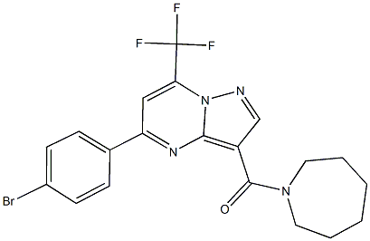 3-(1-azepanylcarbonyl)-5-(4-bromophenyl)-7-(trifluoromethyl)pyrazolo[1,5-a]pyrimidine Struktur