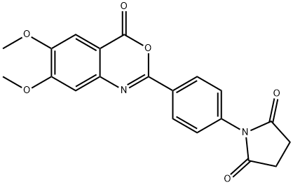 1-{4-[6,7-bis(methyloxy)-4-oxo-4H-3,1-benzoxazin-2-yl]phenyl}pyrrolidine-2,5-dione Struktur