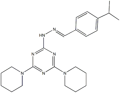 4-isopropylbenzaldehyde [4,6-di(1-piperidinyl)-1,3,5-triazin-2-yl]hydrazone Struktur