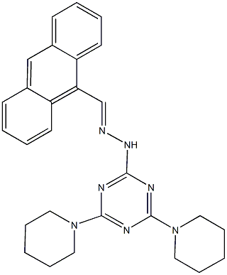 9-anthracenecarbaldehyde [4,6-di(1-piperidinyl)-1,3,5-triazin-2-yl]hydrazone Struktur