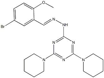 5-bromo-2-methoxybenzaldehyde [4,6-di(1-piperidinyl)-1,3,5-triazin-2-yl]hydrazone Struktur