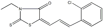 5-[3-(2-chlorophenyl)-2-propenylidene]-3-ethyl-2-thioxo-1,3-thiazolidin-4-one Struktur