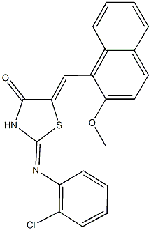 2-[(2-chlorophenyl)imino]-5-[(2-methoxy-1-naphthyl)methylene]-1,3-thiazolidin-4-one Struktur