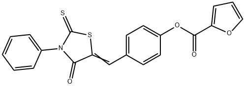 4-[(4-oxo-3-phenyl-2-thioxo-1,3-thiazolidin-5-ylidene)methyl]phenyl 2-furoate Struktur