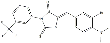 5-[3-bromo-4-(dimethylamino)benzylidene]-2-thioxo-3-[3-(trifluoromethyl)phenyl]-1,3-thiazolidin-4-one Struktur