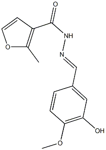 N'-(3-hydroxy-4-methoxybenzylidene)-2-methyl-3-furohydrazide Struktur