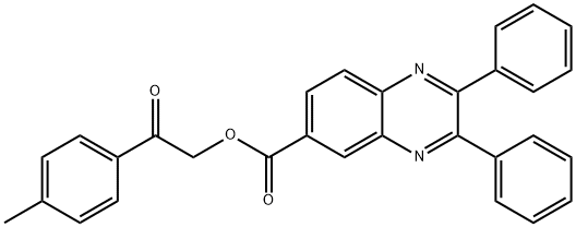 2-(4-methylphenyl)-2-oxoethyl 2,3-diphenyl-6-quinoxalinecarboxylate Struktur