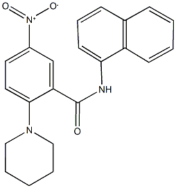 5-nitro-N-(1-naphthyl)-2-(1-piperidinyl)benzamide Struktur