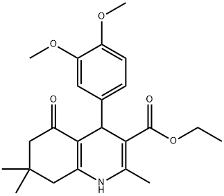 ethyl 4-(3,4-dimethoxyphenyl)-2,7,7-trimethyl-5-oxo-1,4,5,6,7,8-hexahydro-3-quinolinecarboxylate Struktur