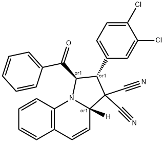 1-benzoyl-2-(3,4-dichlorophenyl)-1,2-dihydropyrrolo[1,2-a]quinoline-3,3(3aH)-dicarbonitrile Struktur