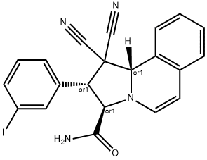 1,1-dicyano-2-(3-iodophenyl)-1,2,3,10b-tetrahydropyrrolo[2,1-a]isoquinoline-3-carboxamide Struktur