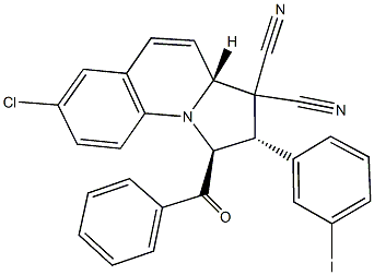 1-benzoyl-7-chloro-2-(3-iodophenyl)-1,2-dihydropyrrolo[1,2-a]quinoline-3,3(3aH)-dicarbonitrile Struktur