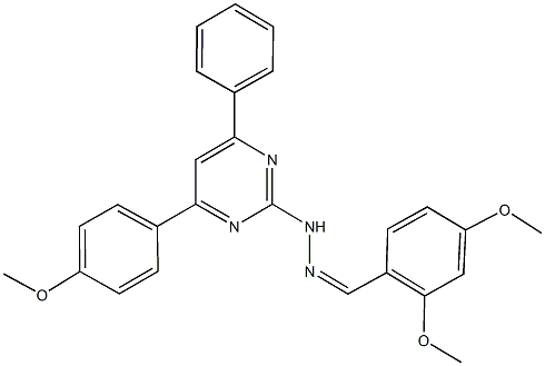 2,4-dimethoxybenzaldehyde [4-(4-methoxyphenyl)-6-phenyl-2-pyrimidinyl]hydrazone Struktur