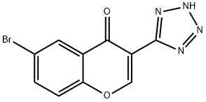 6-bromo-3-(1H-tetraazol-5-yl)-4H-chromen-4-one Struktur