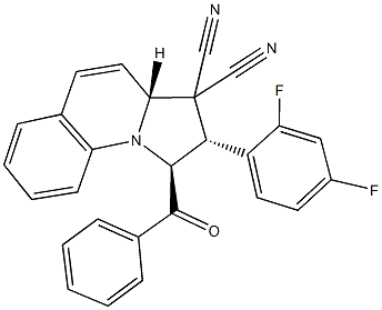 1-benzoyl-2-(2,4-difluorophenyl)-1,2-dihydropyrrolo[1,2-a]quinoline-3,3(3aH)-dicarbonitrile Struktur