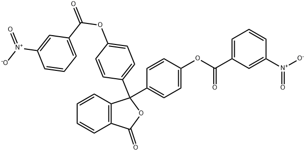 4-{1-[4-({3-nitrobenzoyl}oxy)phenyl]-3-oxo-1,3-dihydro-2-benzofuran-1-yl}phenyl 3-nitrobenzoate Struktur