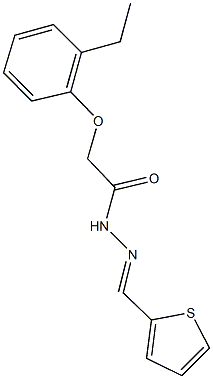 2-(2-ethylphenoxy)-N'-(2-thienylmethylene)acetohydrazide Struktur