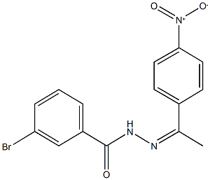 3-bromo-N'-(1-{4-nitrophenyl}ethylidene)benzohydrazide Struktur