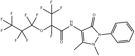 N-(1,5-dimethyl-3-oxo-2-phenyl-2,3-dihydro-1H-pyrazol-4-yl)-2,3,3,3-tetrafluoro-2-(1,1,2,2,3,3,3-heptafluoropropoxy)propanamide Struktur