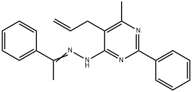 1-phenylethanone (5-allyl-6-methyl-2-phenyl-4-pyrimidinyl)hydrazone Struktur