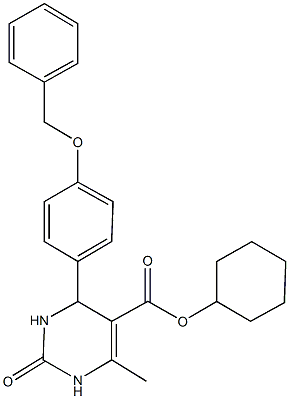 cyclohexyl 4-[4-(benzyloxy)phenyl]-6-methyl-2-oxo-1,2,3,4-tetrahydro-5-pyrimidinecarboxylate Struktur