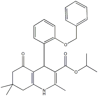 isopropyl 4-[2-(benzyloxy)phenyl]-2,7,7-trimethyl-5-oxo-1,4,5,6,7,8-hexahydro-3-quinolinecarboxylate Struktur